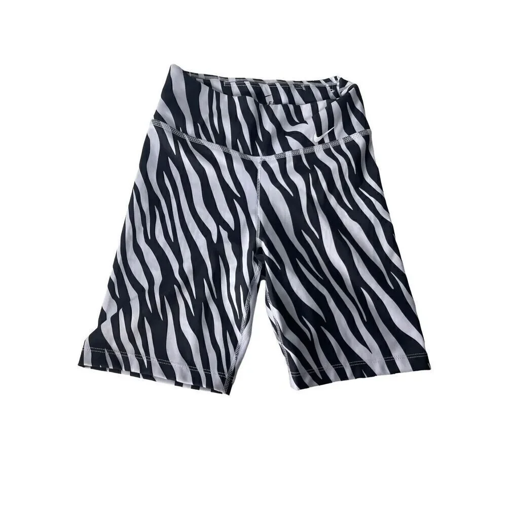NIKE One Clash Zebra Print Bike Shorts NWT